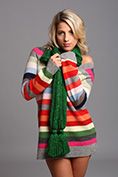 blonde fashion model in winter sweater
